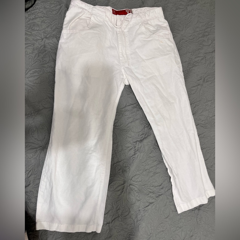 Men’s white guess linen pants 36x30